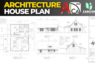 draw 2d floor plan, architectural house plan using autocad and chief architect