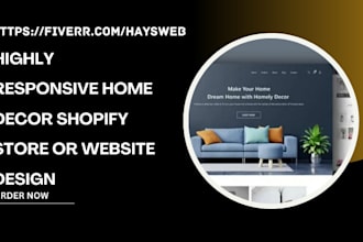 design a profitable modern SEO optimized home decor shopify store furniture bed