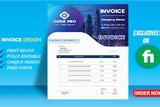 provide professional letterhead, price list, rate list, or invoice design