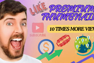 create youtube thumbnails of premium quality in 3 hours