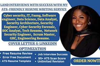 write professional resume for IT, cybersecurity, software engineer, tech sales