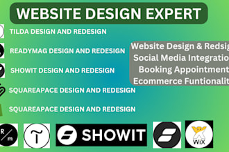 design and redesign ecwid readymag showit tilda website with full customization