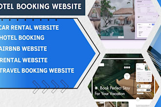 build hotel booking website, tour vacation rentals, resorts and airbnb website