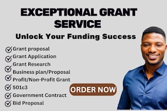 do research, write grant proposal, rfp, contract and do grant submission