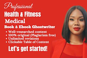 write health, fitness and medical ebook and book, physiotherapy ebook writer