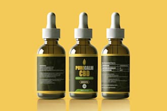 do bottle label, cbd label, product label, and box designs for you
