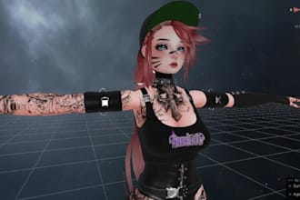 do custom vrchat avatar, vrc avatar, 3 vtuber, furry model, nsfw, 3d character