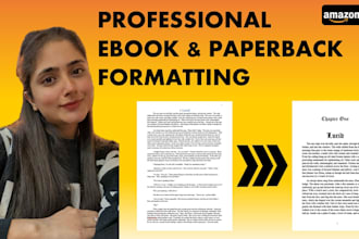 do ebook formatting, paperback and layout design