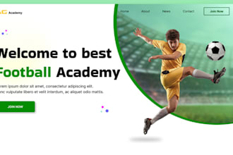 design football website, soccer academy website, football academy website