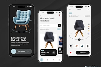 create b2b, b2c furniture shopping marketplace app, furniture store website