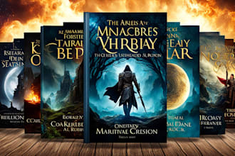 make professional fantasy book design, ebook book cover illustration