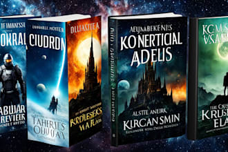 design fiction, sci fi, horror, fantasy book cover, kindle ebook cover