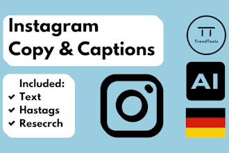 write captions and copy for instagram in german