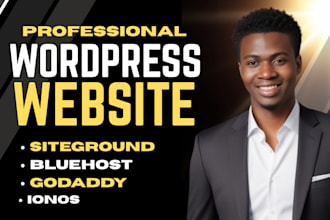 design wordpress website with siteground, bluehost, ionos, godaddy, hostinger