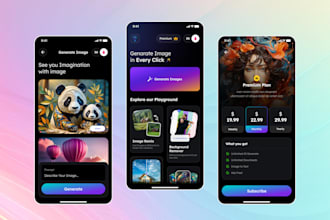 build ai image generator, art generator, image editing app design