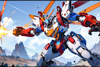 make anime, mecha, pop art ,fan art and original character