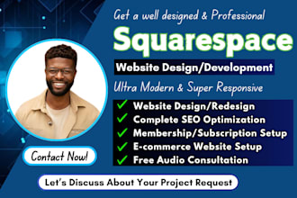 build squarespace website design, website development squarespace square website