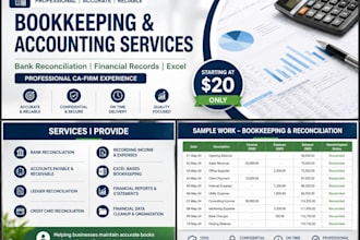 do bookkeeping , financial reporting , compliance work