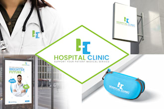 medical health clinic wellness dental logo and branding kit