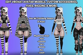 edit vr chat avatar, custom vrc model, vrc avatar, vr chat character for vrchat