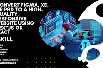 convert PSD figma to responsive react nextjs with tailwind