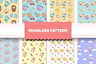 create cute seamless pattern designs for kids and baby products