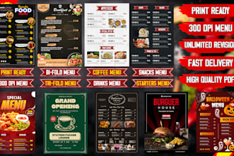 food menu design, restaurant menu design, food flyer