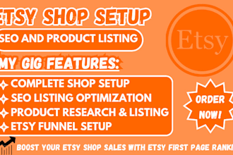 do etsy product listing etsy seo listing and etsy shop setup