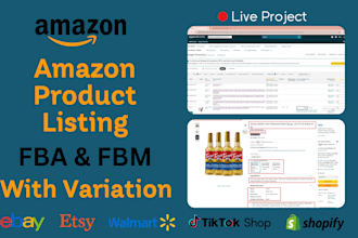 create and optimize amazon fba fbm product listings