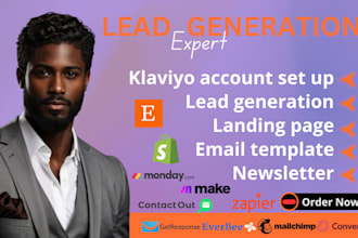 do shopify marketing klaviyo flow email campaign leads generation landing page