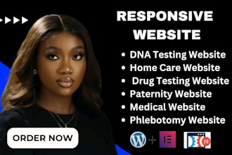 design healthcare, home care, nonprofit, dna testing on squarespace, wix website