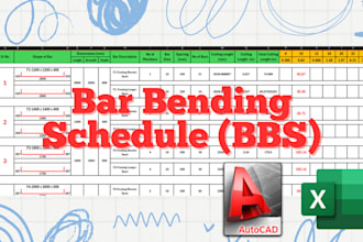 provide bar bending schedule bbs for construction projects