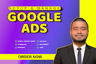 manage google ads setup, adwords, PPC campaigns, and analytics