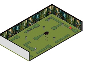 create 2d and 3d indoor mini golf course design