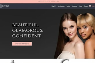 design hair extension shopify store hair website beauty store dropshipping store