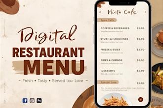 design digital professional restaurant menu
