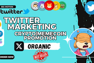 do crypto memecoin twitter x marketing and promotion, grow organic followers
