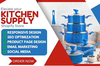 design kitchen supply shopify store utensils cookware equipment gadgets website