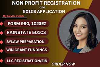 do non profit registration, article of incorporation reinstate 501c3, bylaws