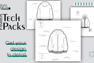 create flat sketch and fashion tech packs
