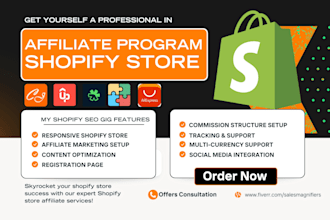 set shopify store affiliate link referral influencer promotion marketing program