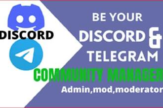 be your telegram community manager with 20 chatters