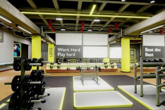 convert 2d to 3d, gym space planning, commercial gym design,3d equipment layout