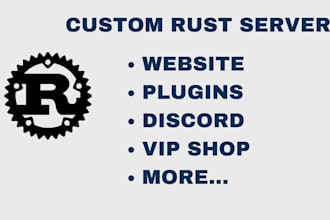 make a custom rust server and a rust website
