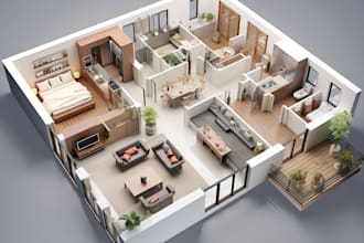 create 3d floor plan for real estate and airbnb