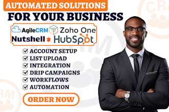 setup agile crm nutshell crm liondesk netsuite crm zoho one hubspot automation