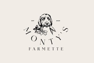 organic modern family farm logo