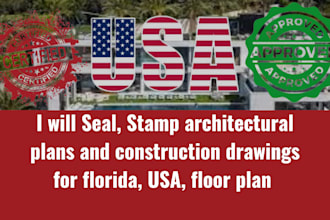 stamp architectural plans and construction drawings for florida, USA, floor plan