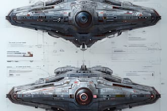 draw spaceship concept art or design a starship