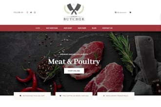 design butcher shopify store butcher website seafood store restaurant website